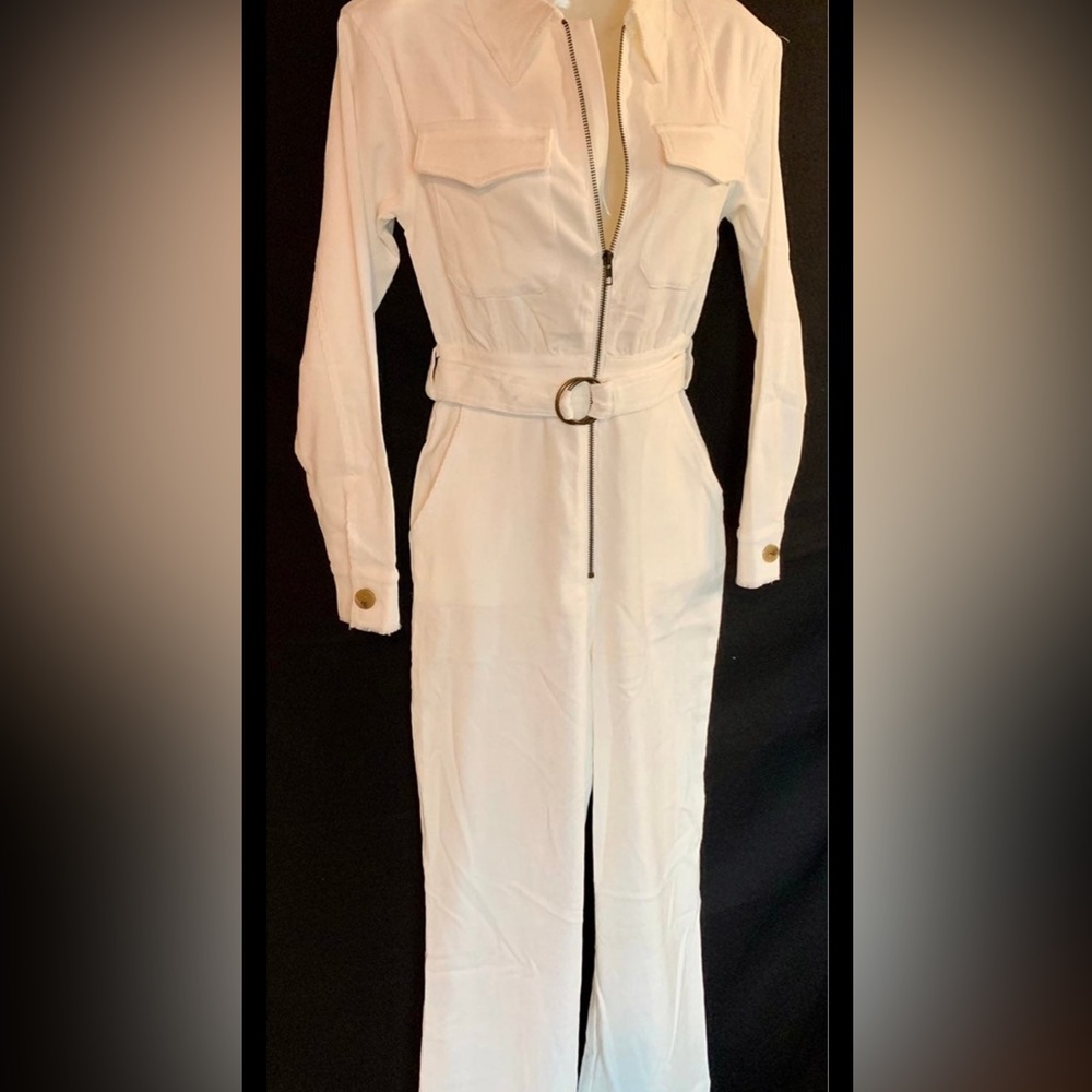 White corduroy jumpsuit
